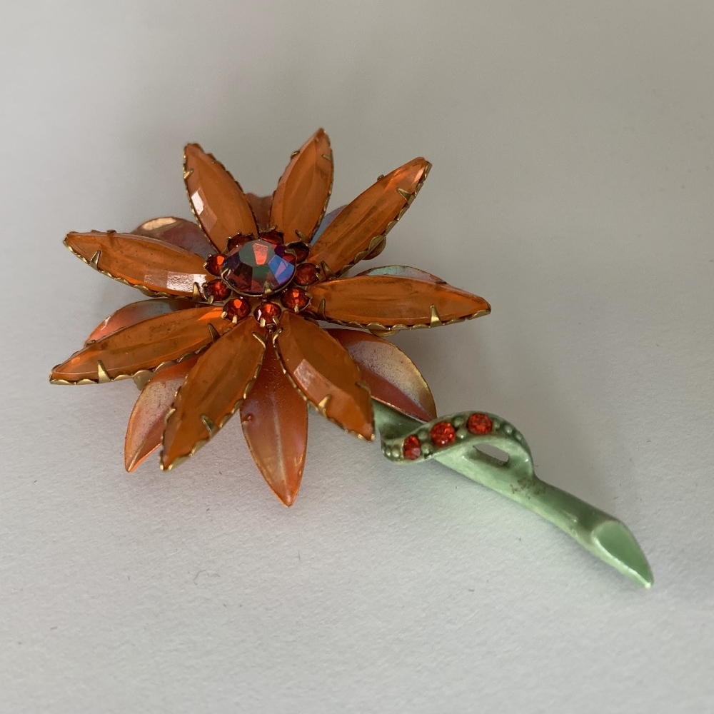Iridescent flower broach